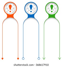 Three vector frames for your text and exclamation mark