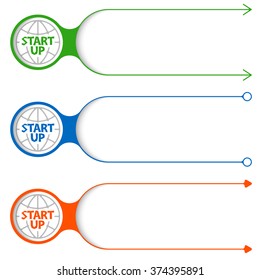 Three vector frames for your text and start up icon