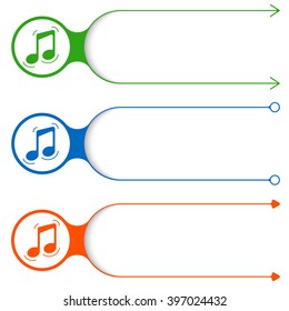 Three vector frames for your text and music icon