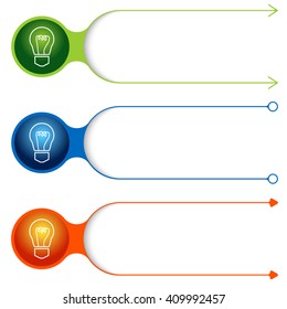 Three vector frames for your text and bulb