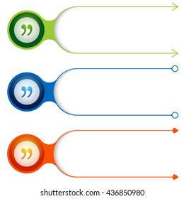 Three vector frames for your text and quotation mark