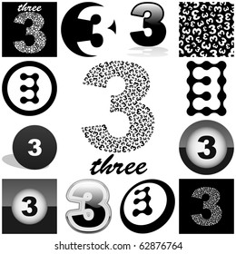 THREE. Vector great collection.