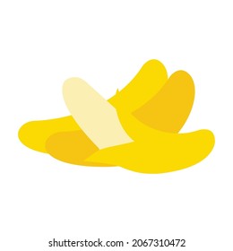 tres imágenes vectoriales de iconos planos de banana acompañadas de ilustración de diseño