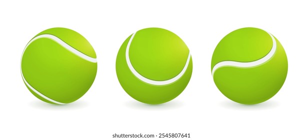 Tres pelotas de tenis aisladas de Vector