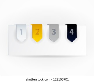 Three vector paper progress cards with place for you're text.
