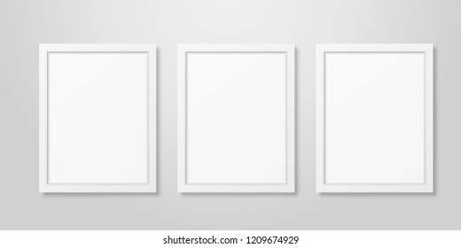 Download 3 White Frames Mockup High Res Stock Images Shutterstock