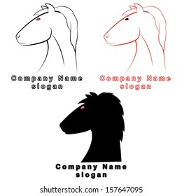 three vector sign in the shape of a horse