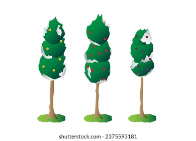 Tres vectores nevados