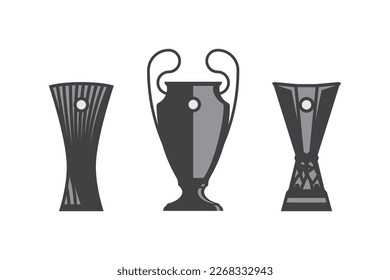 Champions League Trophy Icon vector de Stock