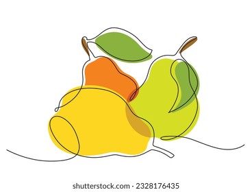 Three vector stylized pears in a minimalist style