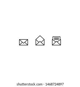 Three vector versions of bold envelope icon