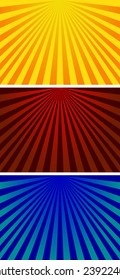 three vector vintage rays background
