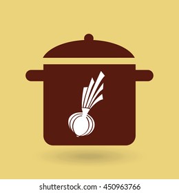 three vegetables and fruits with leaf, vector illustration