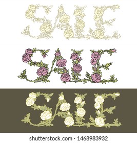Three version of rozen logo "Sale".