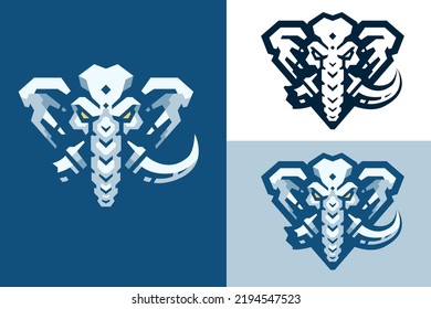 Three versions of the elephant mascot logo image svg