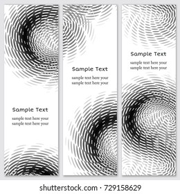 Three vertical banners with abstract pattern. Vector illustration