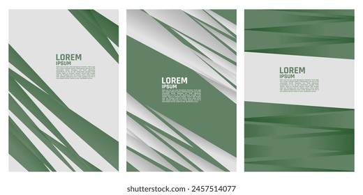 tres Anuncios de Vertical o tapa de libro con rayas verdes y blancas