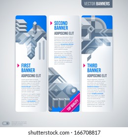 Three vertical banners with modern design elements. EPS10