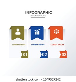 three vertical infographic template design. Business concept infograph with 3 icons, options, steps or processes. Vector visualization can be used for workflow layout, diagram, annual report, web