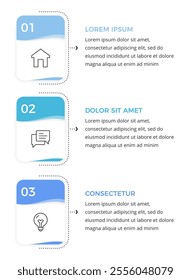 Three vertical numbered frames with icons and place for your text, business infographics template, workflow chart, vector eps10 illustration