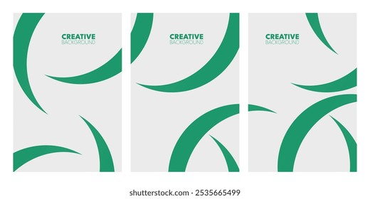 Tres paneles de Vertical. Cada uno tiene un fondo gris claro con líneas curvas verde azulado.