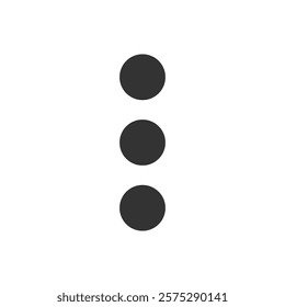 Three vertically aligned dots solid icon. Vector illustration