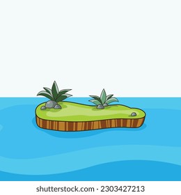 Three views of islands on white background illustration