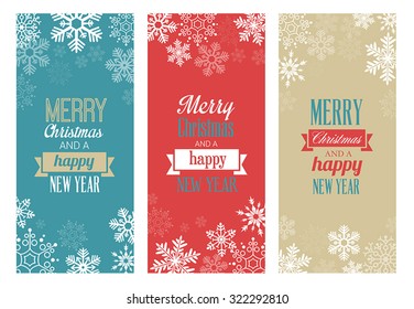 Three vintage Christmas greetings cards for web or print