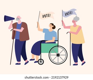 three voters disabled characters group