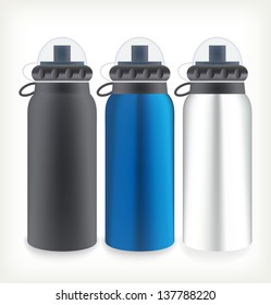 Three water bottles for outdoor activities