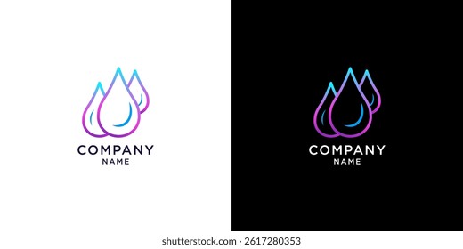 Three water drop logo design