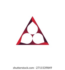 Three water droplets on triangle shape vector logo design.