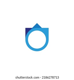 Three water drops, crown geometric symbol simple logo vector