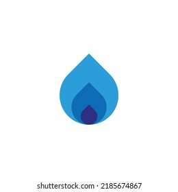 Drei Wassertropfen geometrisches Symbol einfache Logo Vektorgrafik