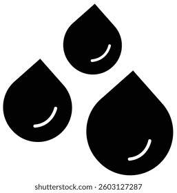 Three Water Drops Icon Symbolizing Water Conservation, Clean Water Initiatives, and Sustainable Resource Management with Transparent Background