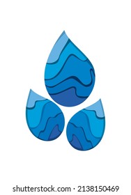 three water drops over white