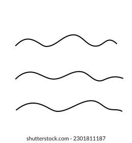 three water wave line for element decor