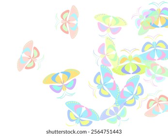 Three watercolor butterflies, isolated on white background Random butterfly silhouettes