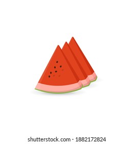 tres sandías de fondo blanco. ilustración vectorial