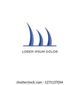 three wave logo design