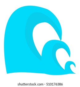 Three waves icon. Cartoon illustration of three waves vector icon for web