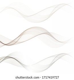 three waves on a light background vector abstraction