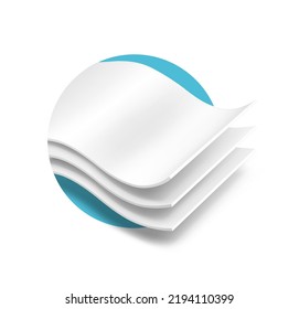 Three wavy layers with realistic shadows. Vector illustration isolated on white background. Template for your product. EPS10.	