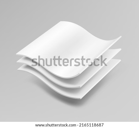 Three wavy layers with realistic shadows. Vector illustration. Template for your product. EPS10.	