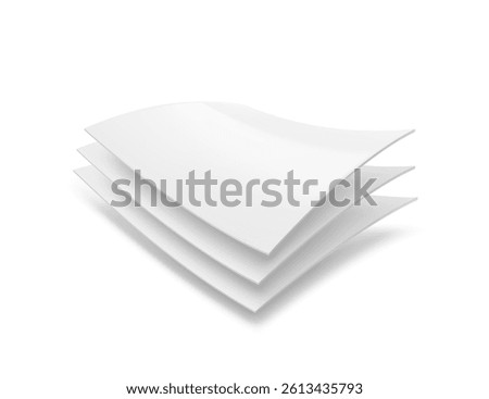 Three wavy layers with realistic shadows. Vector illustration isolated on white background. Great infographic for your product. EPS10.