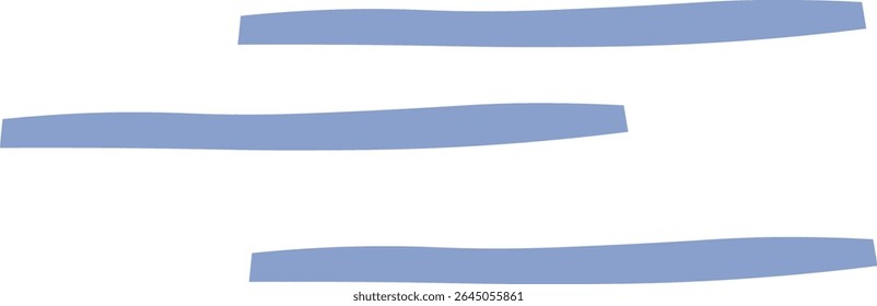 Three wavy lines arranged horizontally in a clean vector style. Curved bands create a sense of movement and flow. Cartoon vector illustration.