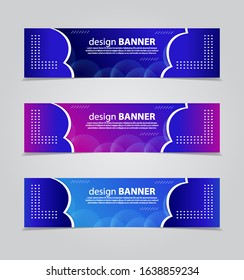 three wavy web banners header vector design. with Liquid color background.Fluid gradient shapes composition