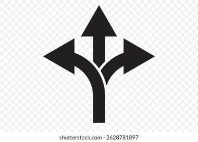  three way arrows set on Transparent Background. EPS 10.