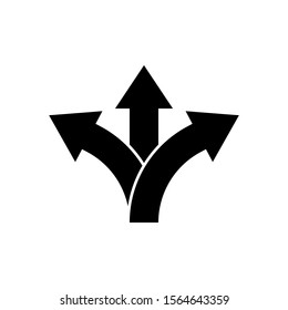 Three Way Direction Arrow Icon. Vector