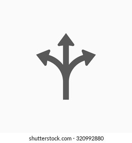 Three Way Direction Arrow Icon